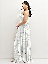 Side View Thumbnail - Bleu Garden Tiered Ruffle Neck Strapless Maxi Dress with Front Slit