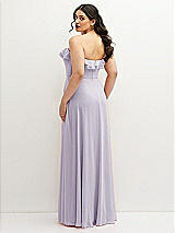 Rear View Thumbnail - Moondance Tiered Ruffle Neck Strapless Maxi Dress with Front Slit