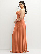 Side View Thumbnail - Sweet Melon Tiered Ruffle Neck Strapless Maxi Dress with Front Slit