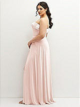 Side View Thumbnail - Blush Tiered Ruffle Neck Strapless Maxi Dress with Front Slit
