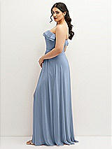 Side View Thumbnail - Cloudy Tiered Ruffle Neck Strapless Maxi Dress with Front Slit