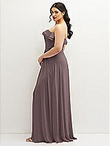 Side View Thumbnail - French Truffle Tiered Ruffle Neck Strapless Maxi Dress with Front Slit
