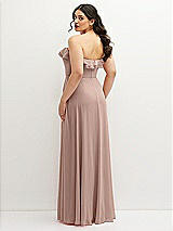 Rear View Thumbnail - Neu Nude Tiered Ruffle Neck Strapless Maxi Dress with Front Slit
