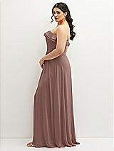 Side View Thumbnail - Sienna Tiered Ruffle Neck Strapless Maxi Dress with Front Slit