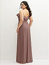 Rear View Thumbnail - Sienna Tiered Ruffle Neck Strapless Maxi Dress with Front Slit