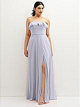 Front View Thumbnail - Silver Dove Tiered Ruffle Neck Strapless Maxi Dress with Front Slit