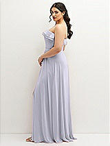 Side View Thumbnail - Silver Dove Tiered Ruffle Neck Strapless Maxi Dress with Front Slit