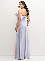 Rear View Thumbnail - Silver Dove Tiered Ruffle Neck Strapless Maxi Dress with Front Slit
