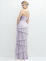 Rear View Thumbnail - Moondance Strapless Asymmetrical Tiered Ruffle Chiffon Maxi Dress