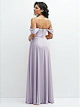 Rear View Thumbnail - Moondance Chiffon Corset Maxi Dress with Removable Off-the-Shoulder Swags