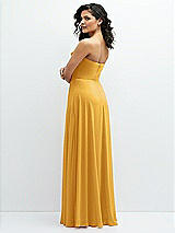Alt View 3 Thumbnail - NYC Yellow Chiffon Corset Maxi Dress with Removable Off-the-Shoulder Swags