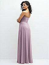 Alt View 3 Thumbnail - Suede Rose Chiffon Corset Maxi Dress with Removable Off-the-Shoulder Swags
