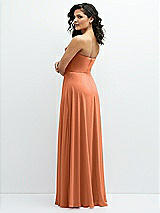 Alt View 3 Thumbnail - Sweet Melon Chiffon Corset Maxi Dress with Removable Off-the-Shoulder Swags