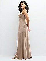 Alt View 2 Thumbnail - Topaz Chiffon Corset Maxi Dress with Removable Off-the-Shoulder Swags