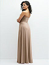 Alt View 3 Thumbnail - Topaz Chiffon Corset Maxi Dress with Removable Off-the-Shoulder Swags