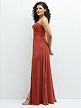 Alt View 2 Thumbnail - Amber Sunset Chiffon Corset Maxi Dress with Removable Off-the-Shoulder Swags