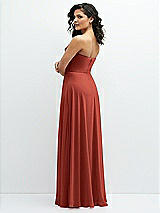 Alt View 3 Thumbnail - Amber Sunset Chiffon Corset Maxi Dress with Removable Off-the-Shoulder Swags