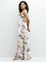 Alt View 2 Thumbnail - Butterfly Botanica Ivory Chiffon Corset Maxi Dress with Removable Off-the-Shoulder Swags