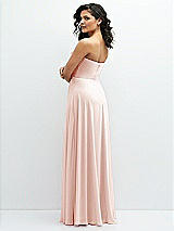 Alt View 3 Thumbnail - Blush Chiffon Corset Maxi Dress with Removable Off-the-Shoulder Swags