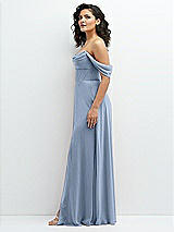 Side View Thumbnail - Cloudy Chiffon Corset Maxi Dress with Removable Off-the-Shoulder Swags