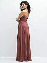 Alt View 3 Thumbnail - English Rose Chiffon Corset Maxi Dress with Removable Off-the-Shoulder Swags