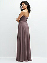 Alt View 3 Thumbnail - French Truffle Chiffon Corset Maxi Dress with Removable Off-the-Shoulder Swags
