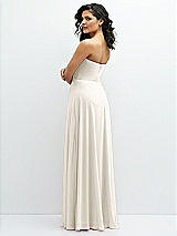 Alt View 3 Thumbnail - Ivory Chiffon Corset Maxi Dress with Removable Off-the-Shoulder Swags