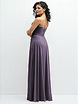 Alt View 3 Thumbnail - Lavender Chiffon Corset Maxi Dress with Removable Off-the-Shoulder Swags