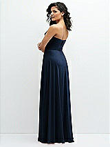 Alt View 3 Thumbnail - Midnight Navy Chiffon Corset Maxi Dress with Removable Off-the-Shoulder Swags