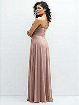 Alt View 3 Thumbnail - Neu Nude Chiffon Corset Maxi Dress with Removable Off-the-Shoulder Swags