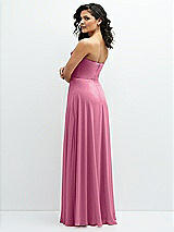 Alt View 3 Thumbnail - Orchid Pink Chiffon Corset Maxi Dress with Removable Off-the-Shoulder Swags
