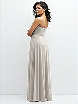 Alt View 3 Thumbnail - Oyster Chiffon Corset Maxi Dress with Removable Off-the-Shoulder Swags