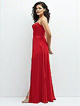 Alt View 2 Thumbnail - Parisian Red Chiffon Corset Maxi Dress with Removable Off-the-Shoulder Swags