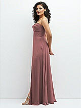 Alt View 2 Thumbnail - Rosewood Chiffon Corset Maxi Dress with Removable Off-the-Shoulder Swags