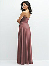 Alt View 3 Thumbnail - Rosewood Chiffon Corset Maxi Dress with Removable Off-the-Shoulder Swags