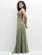 Alt View 2 Thumbnail - Sage Chiffon Corset Maxi Dress with Removable Off-the-Shoulder Swags