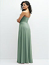 Alt View 3 Thumbnail - Seagrass Chiffon Corset Maxi Dress with Removable Off-the-Shoulder Swags