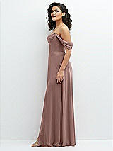 Side View Thumbnail - Sienna Chiffon Corset Maxi Dress with Removable Off-the-Shoulder Swags