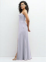Alt View 2 Thumbnail - Silver Dove Chiffon Corset Maxi Dress with Removable Off-the-Shoulder Swags