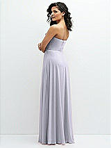 Alt View 3 Thumbnail - Silver Dove Chiffon Corset Maxi Dress with Removable Off-the-Shoulder Swags