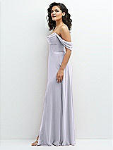 Side View Thumbnail - Silver Dove Chiffon Corset Maxi Dress with Removable Off-the-Shoulder Swags