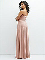 Alt View 3 Thumbnail - Toasted Sugar Chiffon Corset Maxi Dress with Removable Off-the-Shoulder Swags