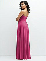 Alt View 3 Thumbnail - Tea Rose Chiffon Corset Maxi Dress with Removable Off-the-Shoulder Swags