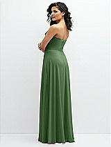 Alt View 3 Thumbnail - Vineyard Green Chiffon Corset Maxi Dress with Removable Off-the-Shoulder Swags