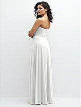 Alt View 3 Thumbnail - White Chiffon Corset Maxi Dress with Removable Off-the-Shoulder Swags