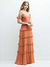 Alt View 2 Thumbnail - Sweet Melon Tiered Chiffon Maxi A-line Dress with Convertible Ruffle Straps