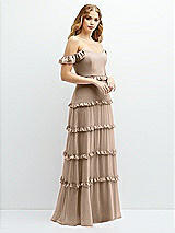 Alt View 2 Thumbnail - Topaz Tiered Chiffon Maxi A-line Dress with Convertible Ruffle Straps