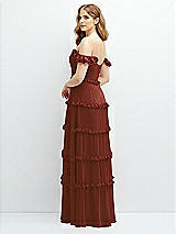 Alt View 3 Thumbnail - Auburn Moon Tiered Chiffon Maxi A-line Dress with Convertible Ruffle Straps