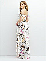 Alt View 3 Thumbnail - Butterfly Botanica Ivory Tiered Chiffon Maxi A-line Dress with Convertible Ruffle Straps
