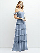 Alt View 2 Thumbnail - Cloudy Tiered Chiffon Maxi A-line Dress with Convertible Ruffle Straps